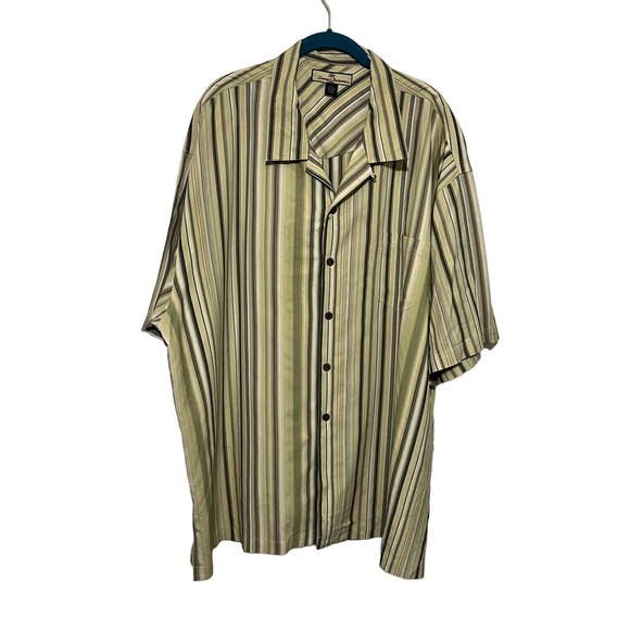 Tommy Bahama Other - Tommy Bahama Striped 100% Silk Short Sleeve Strip Size XXL
